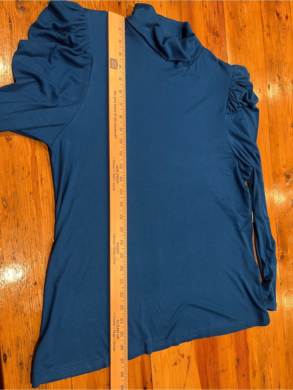 Puff-Shoulder Ribbed Turtleneck in blue by I.N.C. International Concepts NWT - Picture 8 of 9